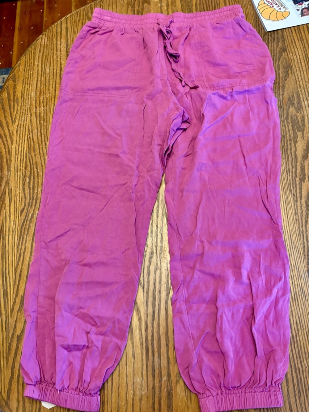 Casual Drawstring Jogger Pants - Bright Magenta